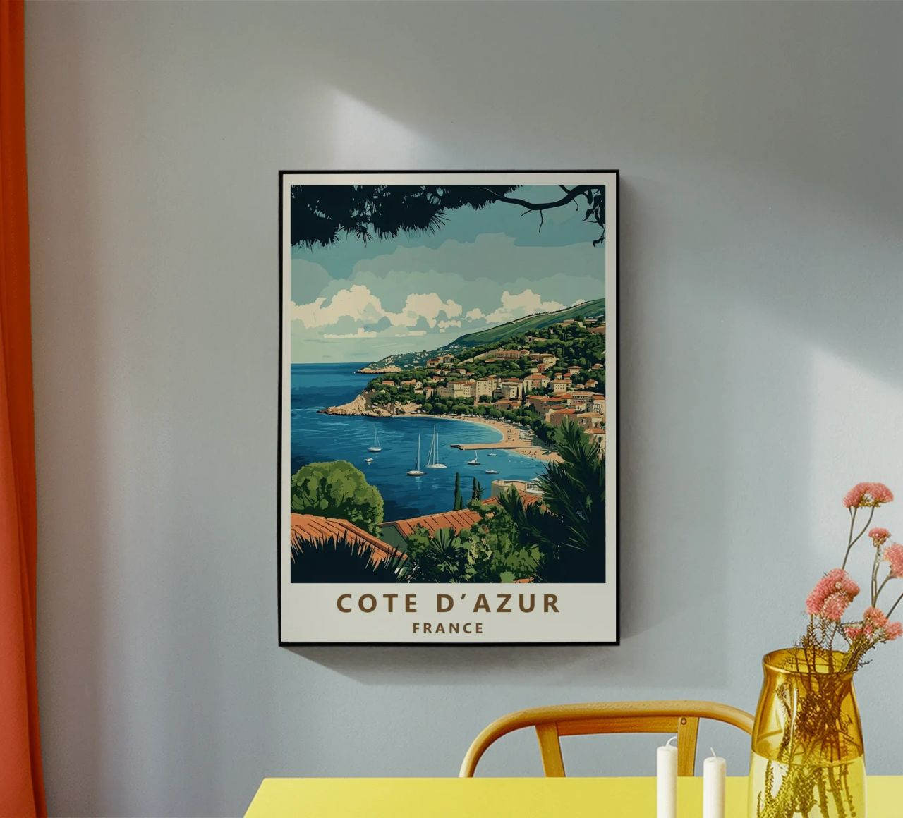 Come on visit travel Cote d'Azur Acryl-Glas von youngs print