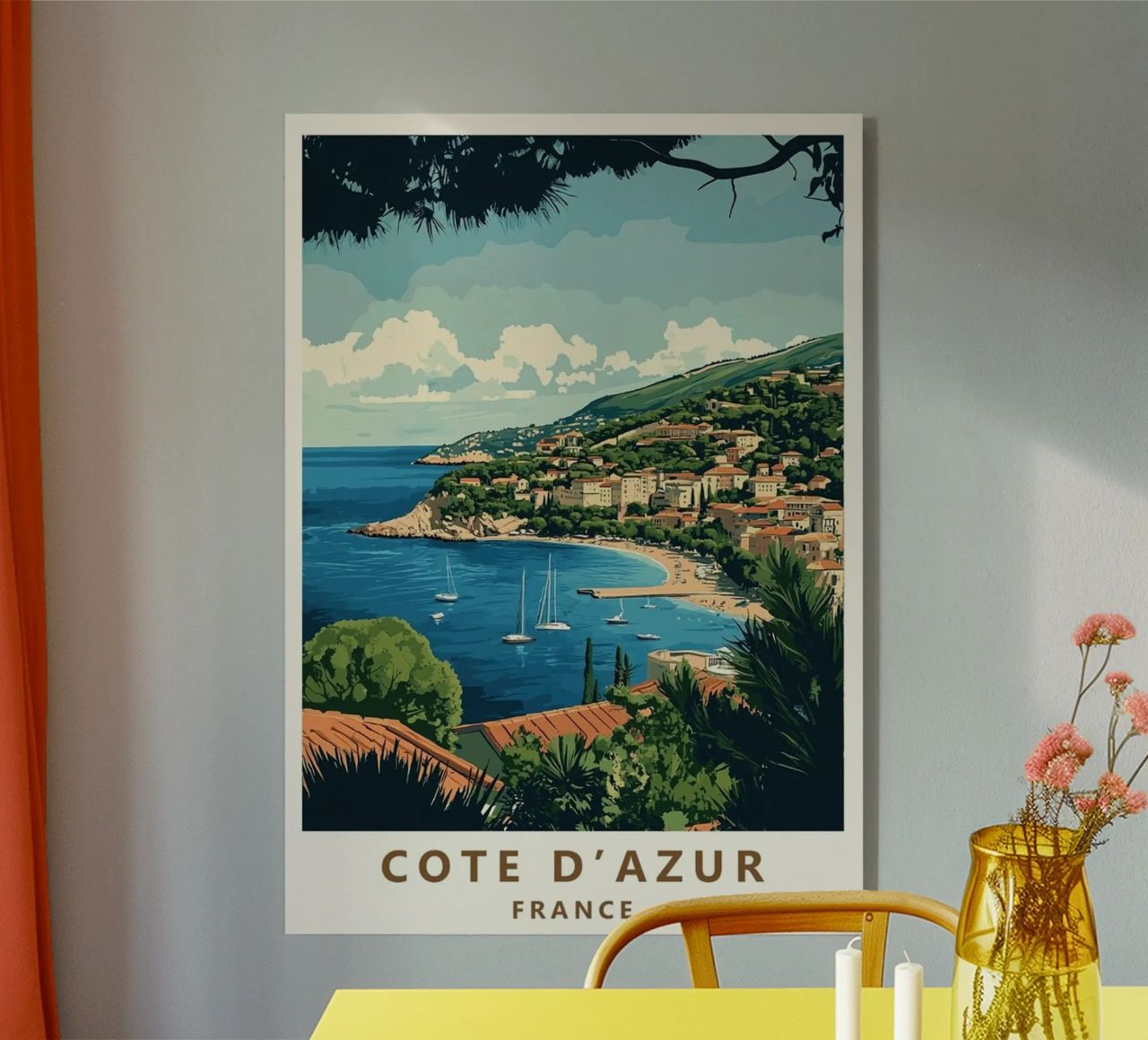 Come on visit travel Cote d'Azur Acryl-Glas von youngs print