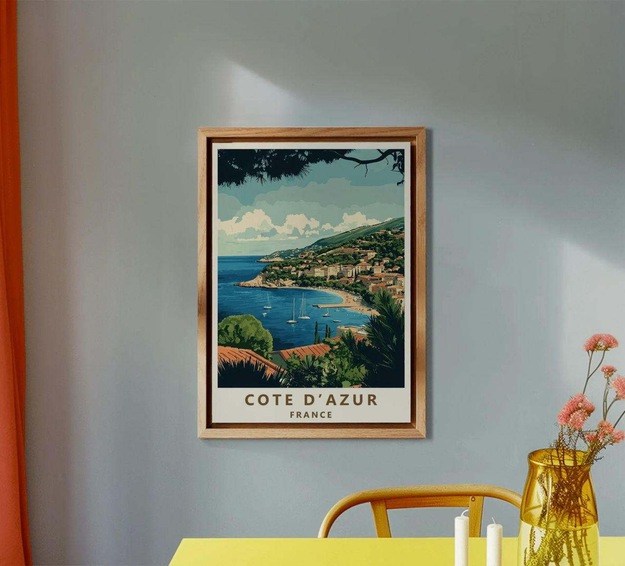 Come on visit travel Cote d'Azur Alu-Dibond von youngs print