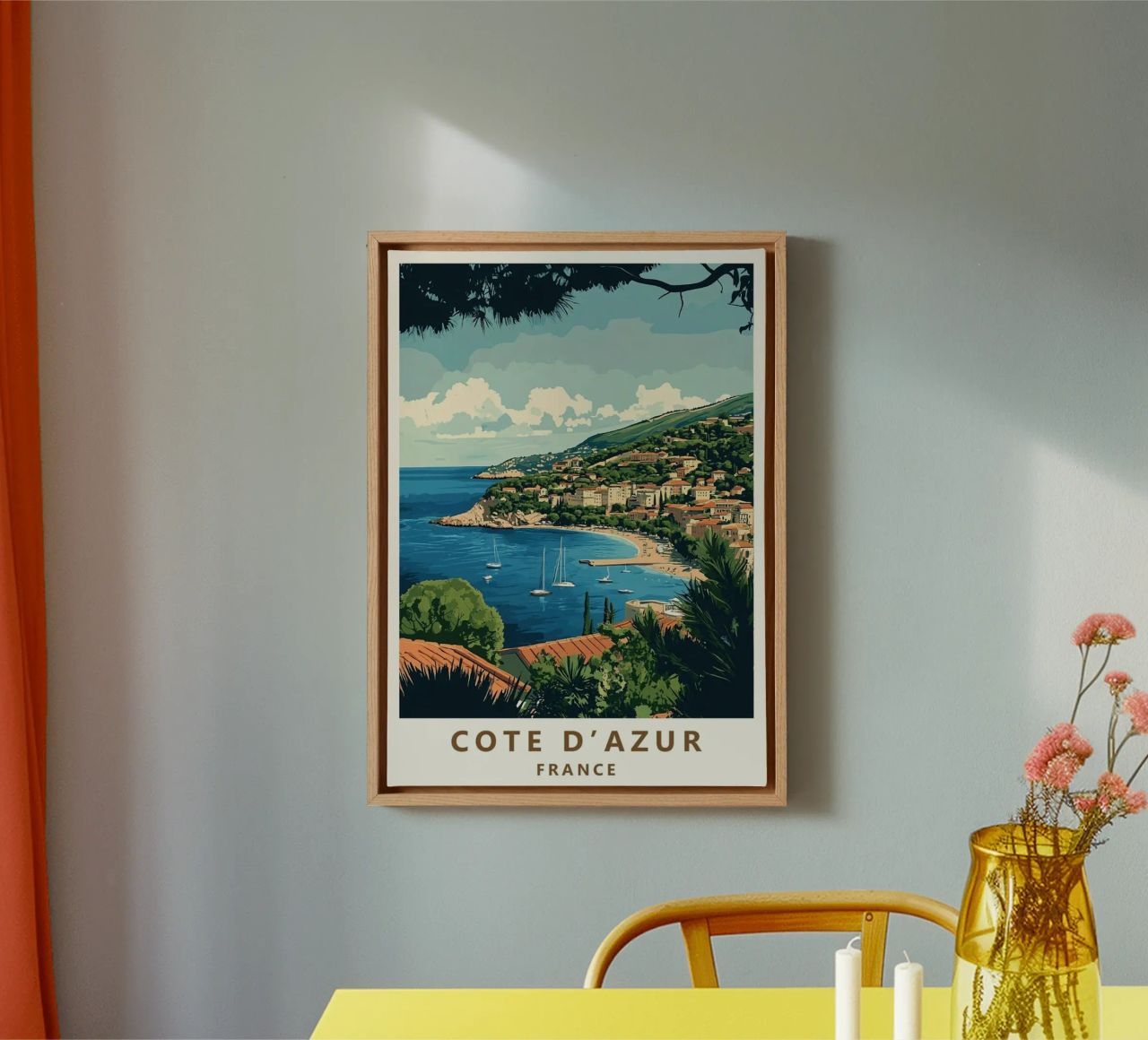 Come on visit travel Cote d'Azur Leinwand von youngs print