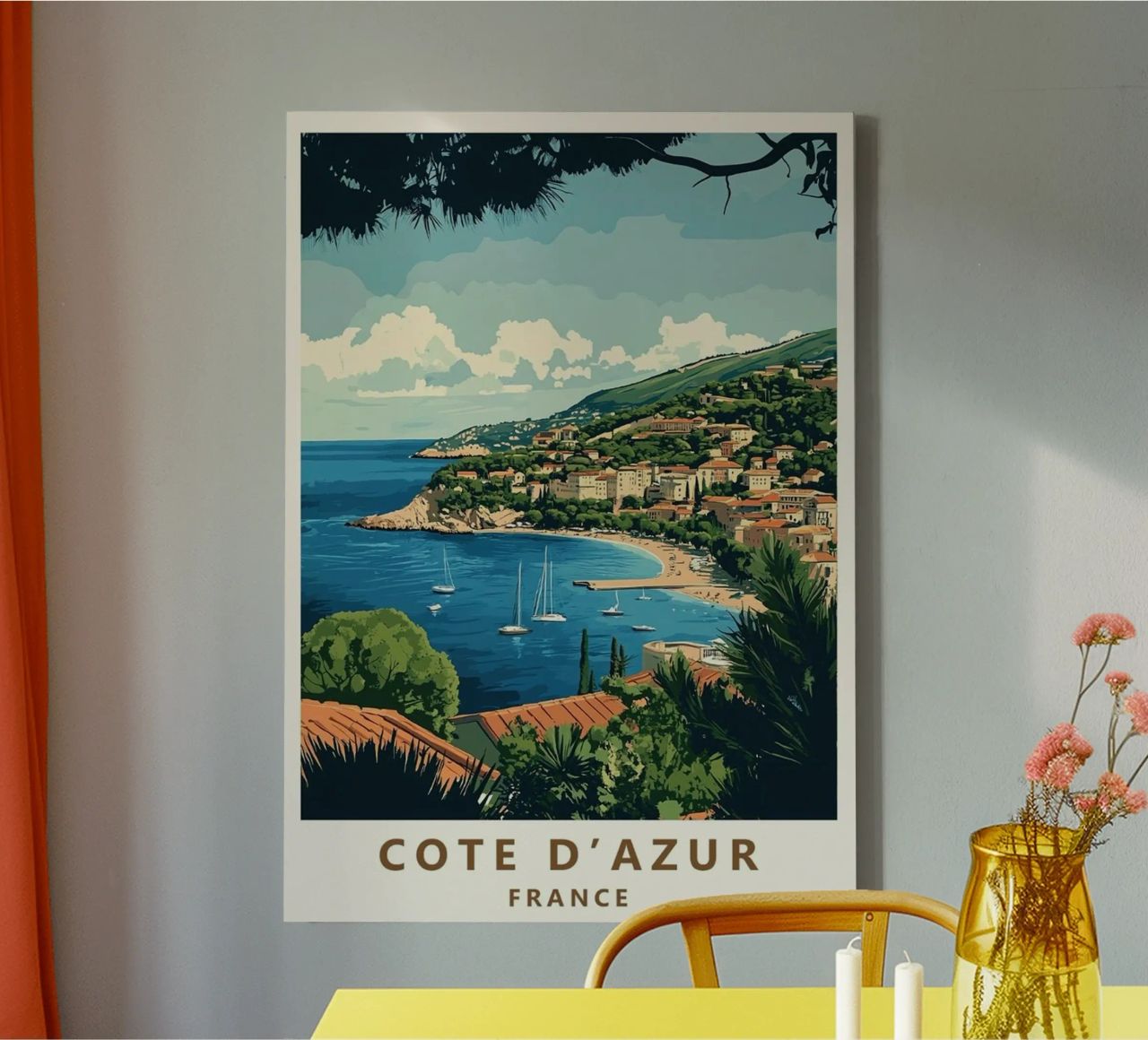 Come on visit travel Cote d'Azur Leinwand von youngs print