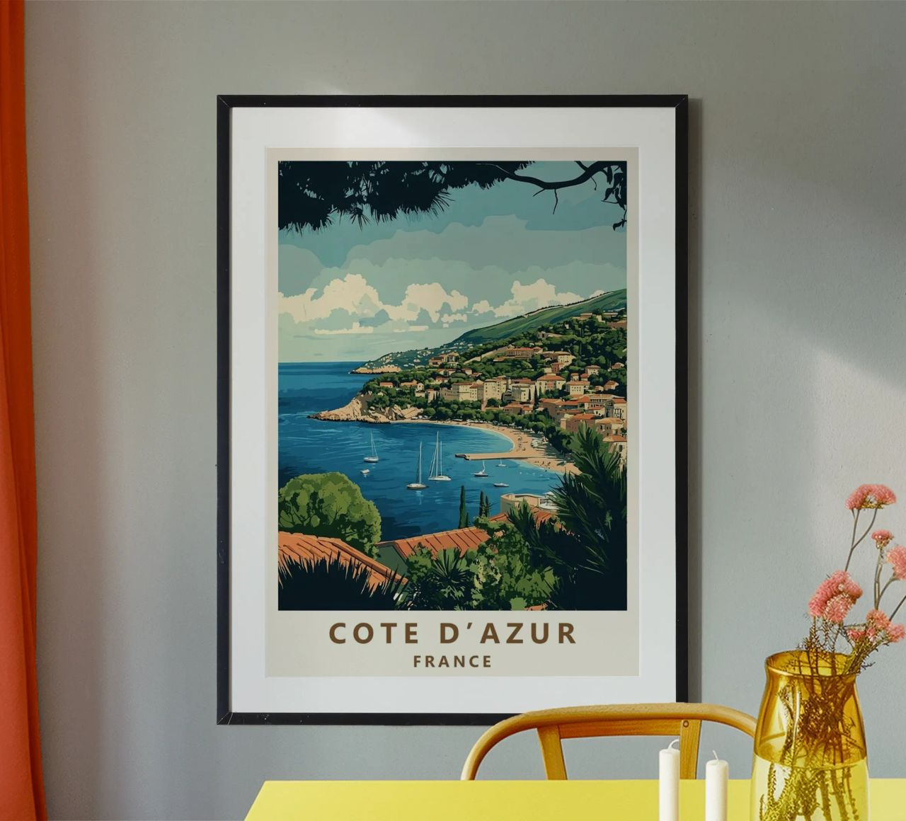 Come on visit travel Cote d'Azur Poster von youngs print