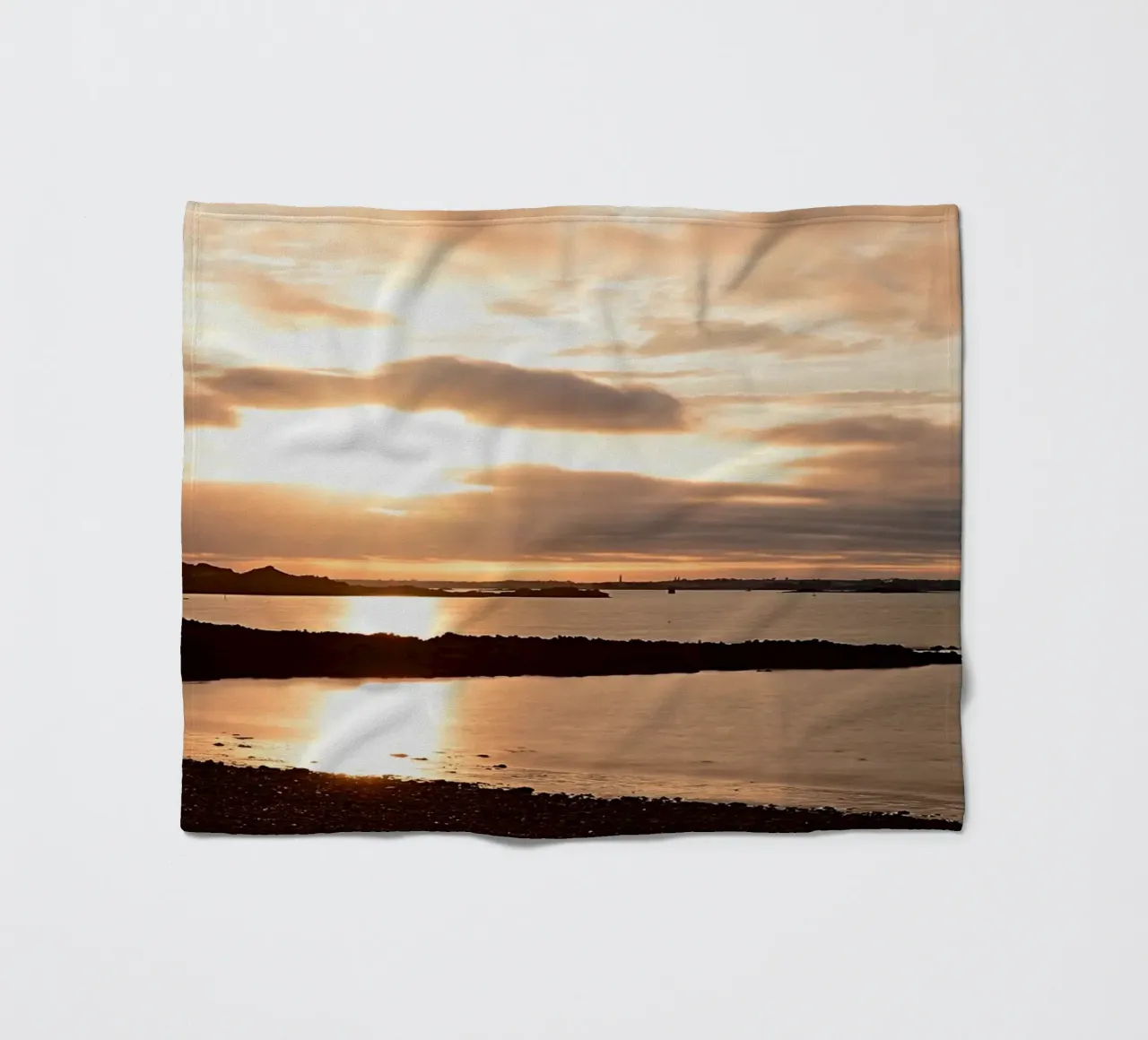 FAA293 TRAMONTO IN SPIAGGIA. coperta in pile da Thierry vobmann photography