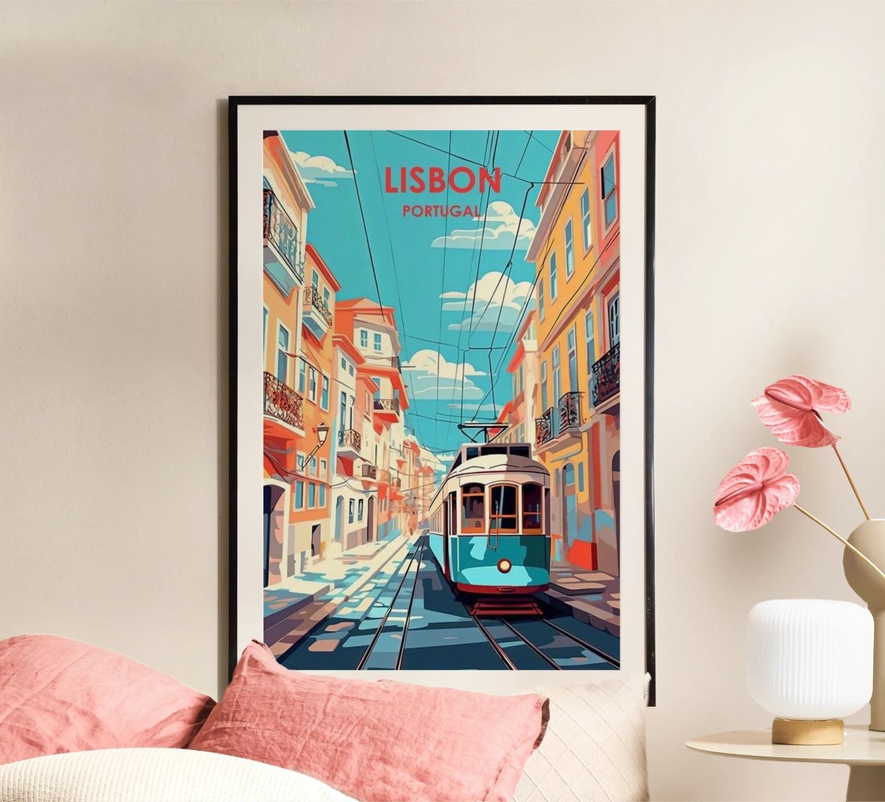 Venez visiter Lisabon poster de youngs print