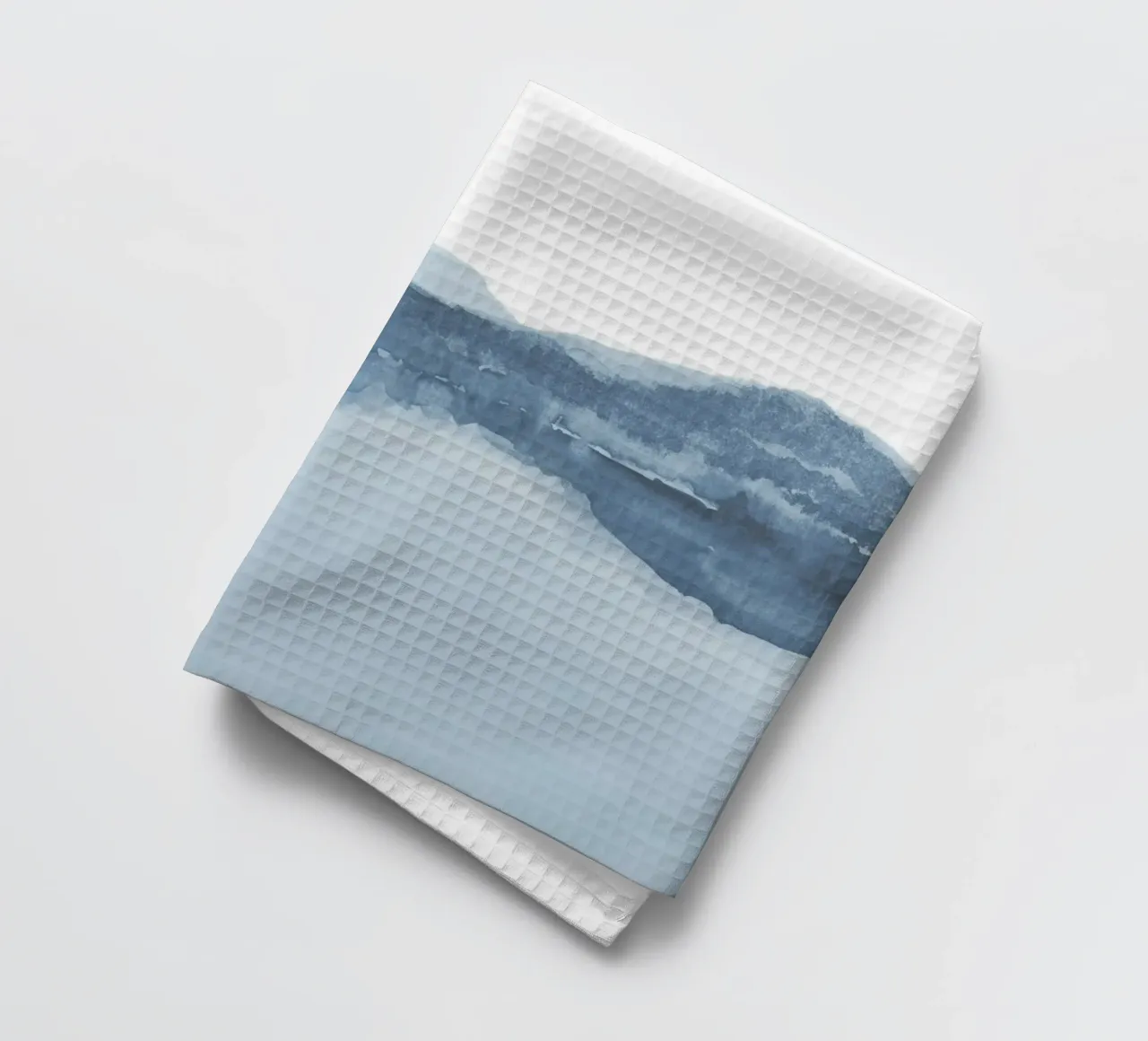 Vue abstraite d'un lac en aquarelle bleue torchon de NouveauPrints