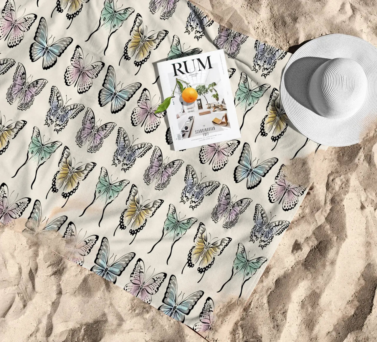 Butterfly Butterflies beach towel by DYDesign