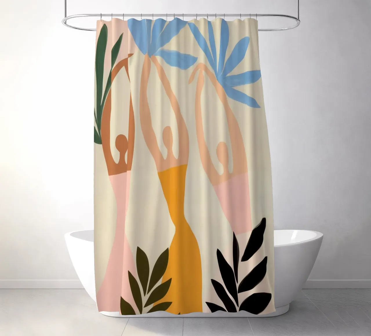 Trendy Boho Beach Party | Bohemian Style Pastell Duschvorhang von Autofocus