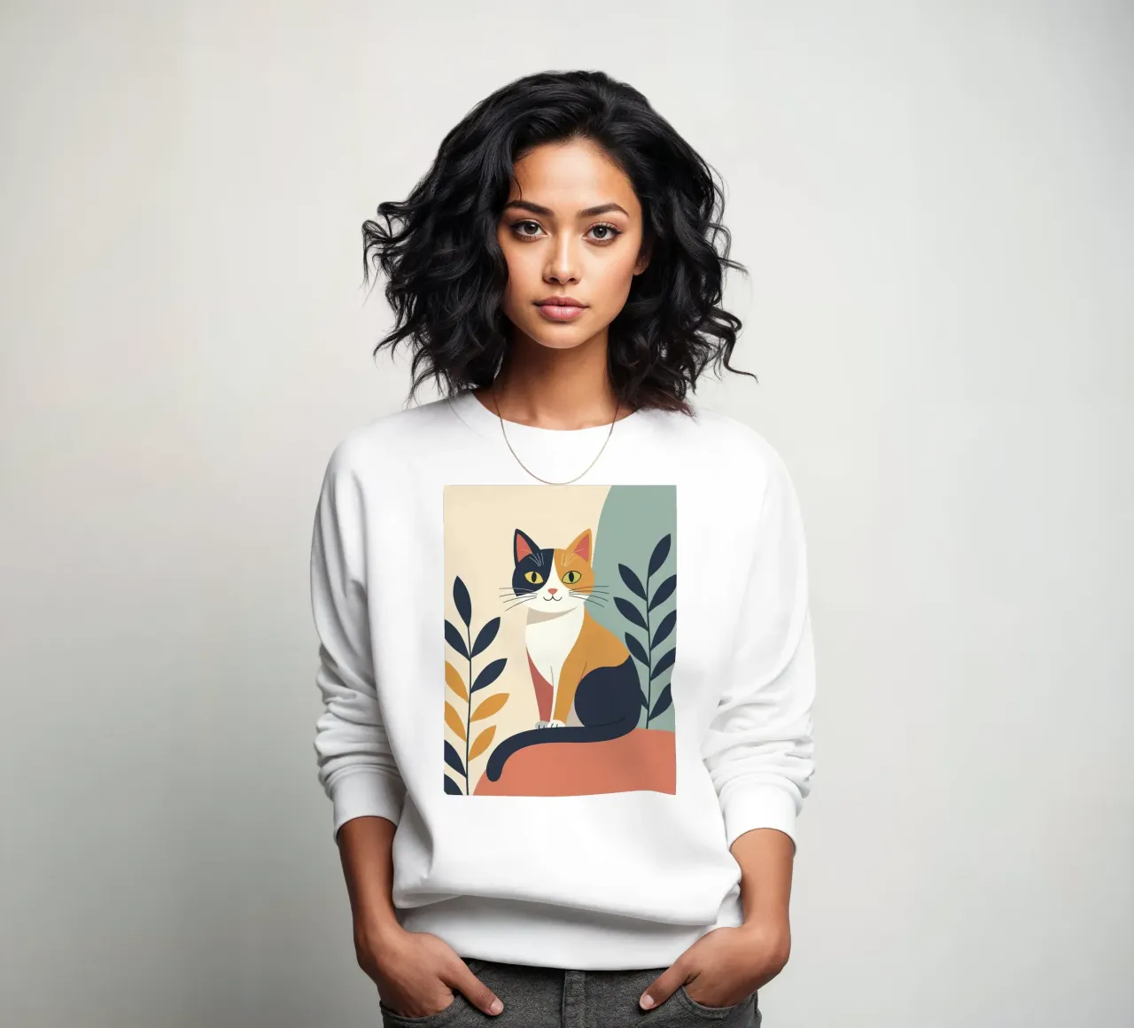 Gatto minimalista felpa da 🎁 ARTVI-SHOP