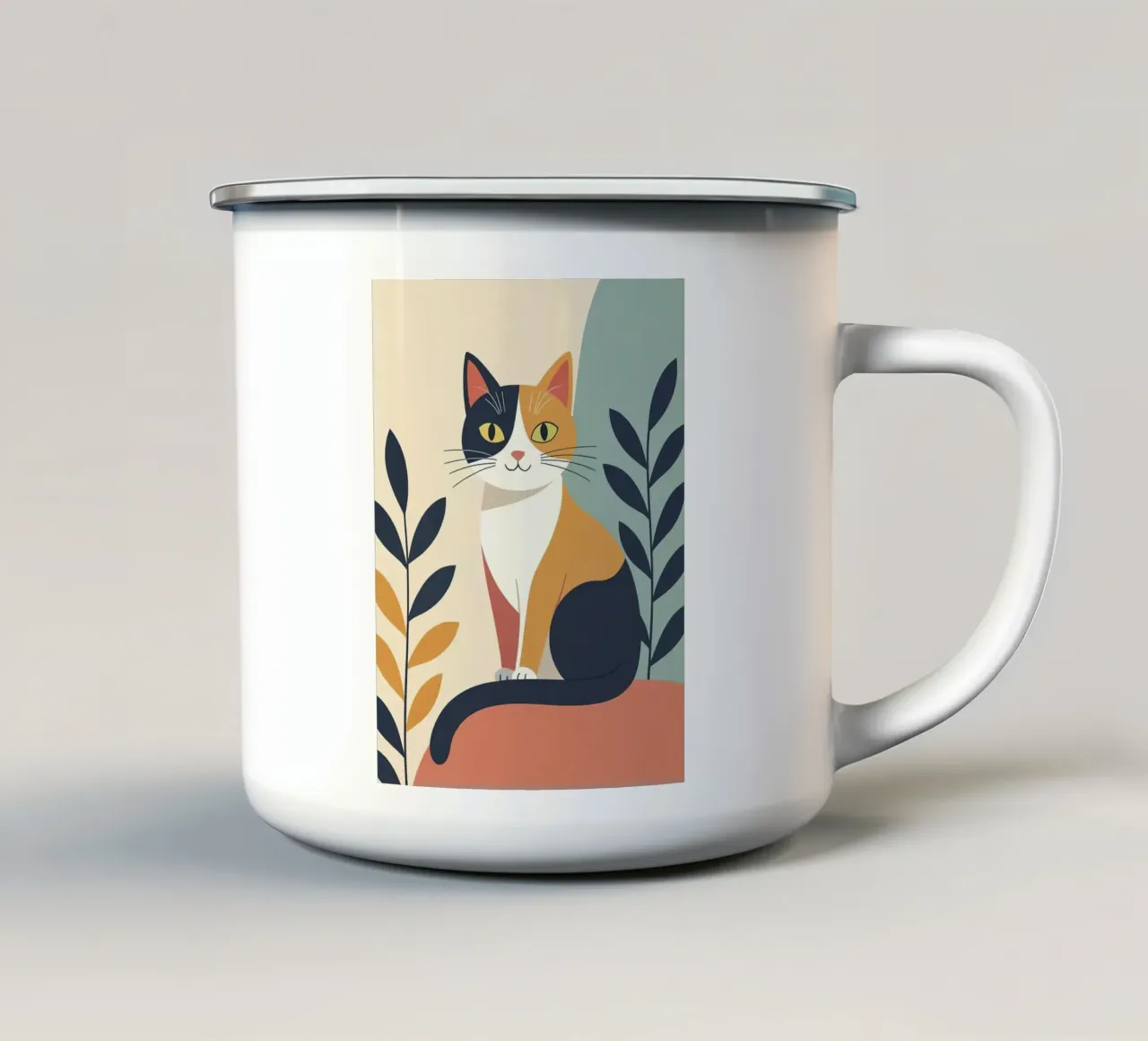 Gatto minimalista tazza in smalto da ARTVI-SHOP