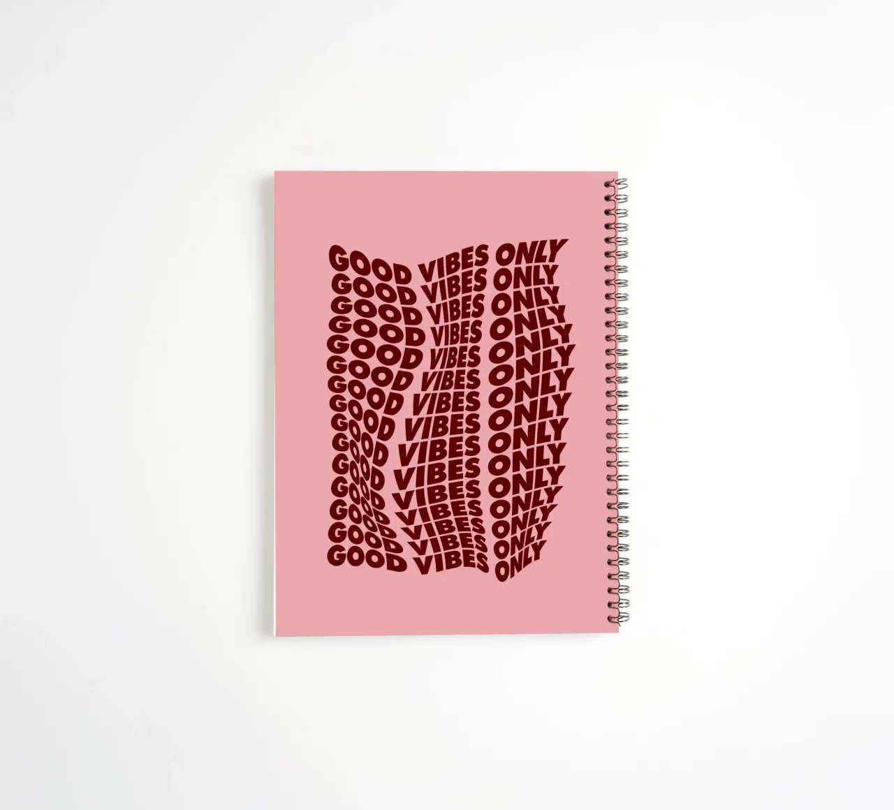 Good Vibes Only Stylish Bold Typography Print en rose violet carnet à spirale de THE MOTIVATED TYPE