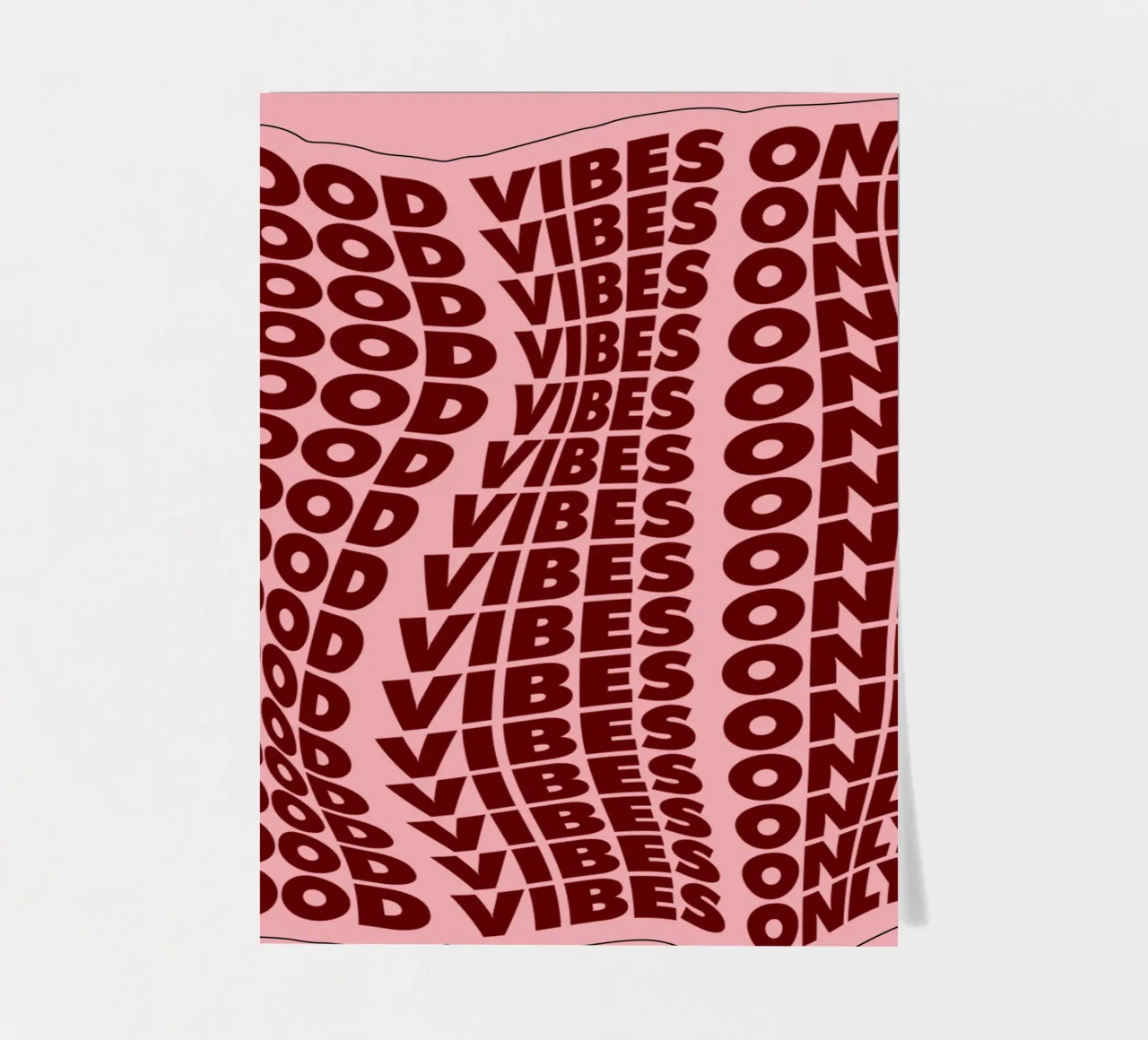 Good Vibes Only Stylish Bold Typography Print en rose violet planche autocollant de THE MOTIVATED TYPE
