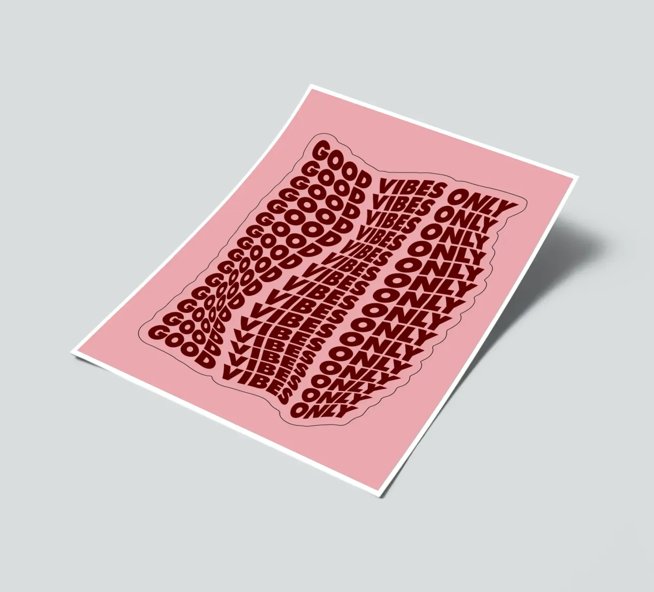Good Vibes Only Stylish Bold Typography Print en rose violet planche autocollant de THE MOTIVATED TYPE