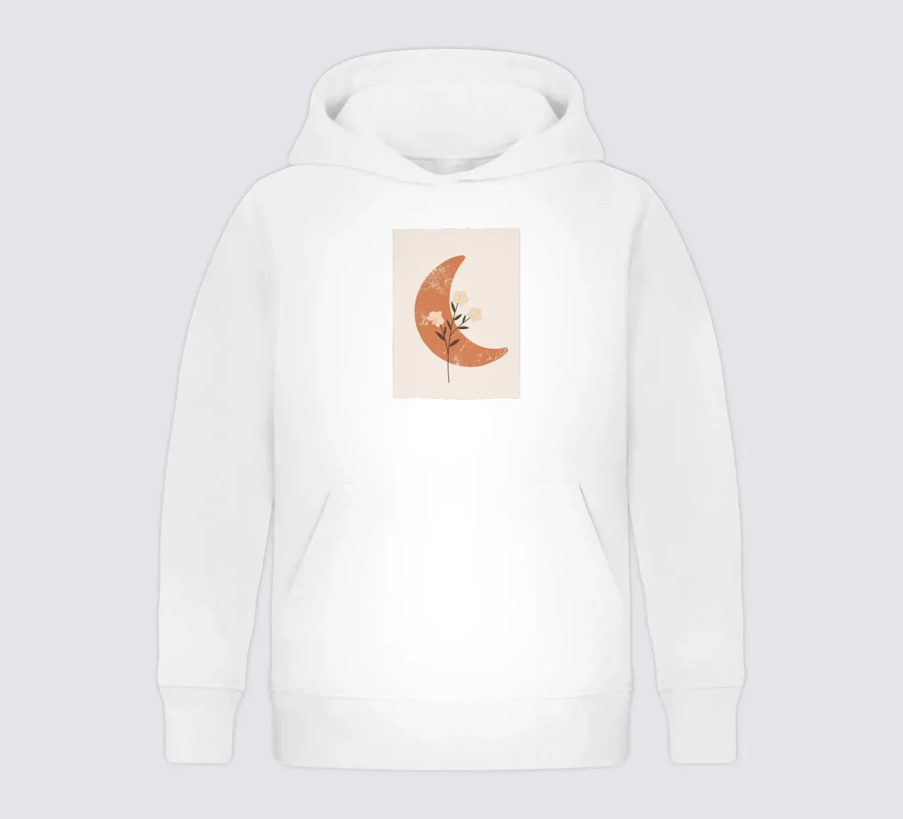 midcentury Floral moon art kids hoodie by pdigitalprints