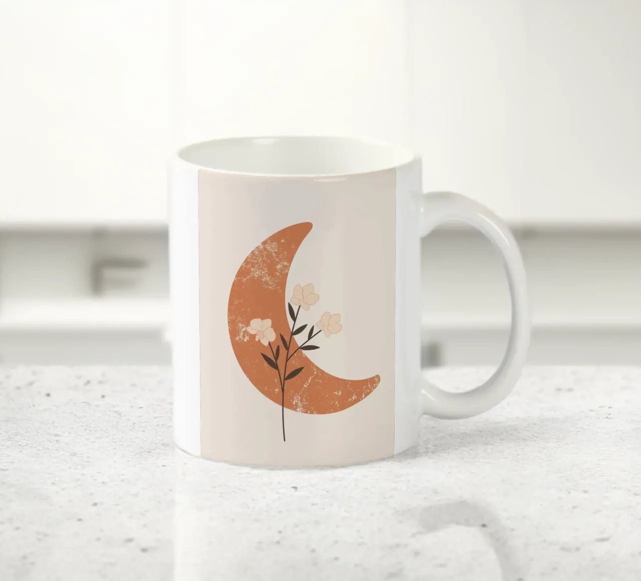 midcentury Floral moon art tazza in ceramica da pdigitalprints