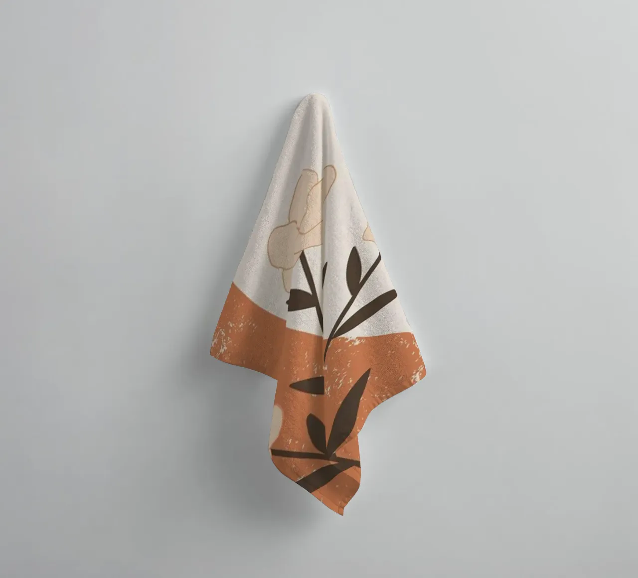 middeleeuws floraal maankunstwerk badhanddoek van pdigitalprints