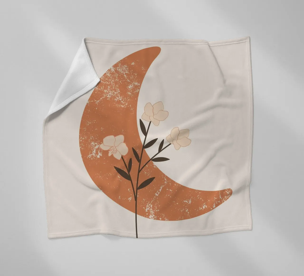 midcentury Floral moon art coperta in pile da pdigitalprints