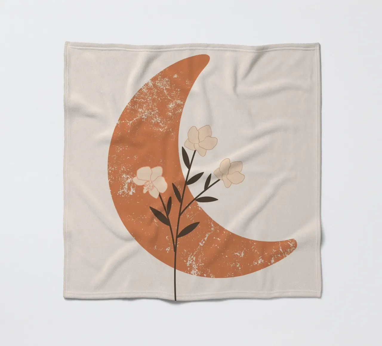 midcentury Floral moon art coperta in pile da pdigitalprints