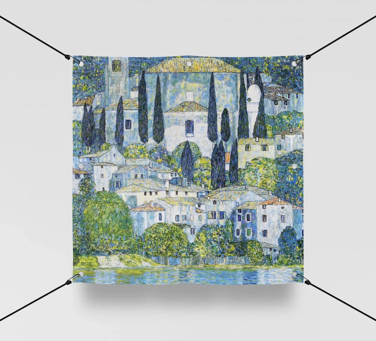 La chiesa di Gustav Klimt a Cassone (Chiesa di Cassone), 1913 telo in pvc da Gustav Klimt ART Prints