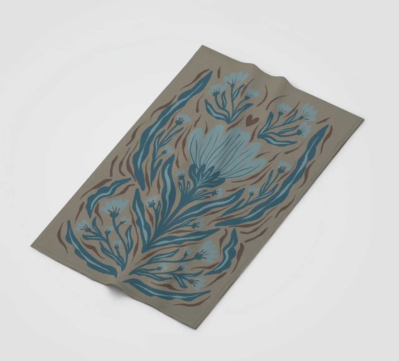 Grafische strukturierte Blume in Teal Fleecedecke von Wackapacka