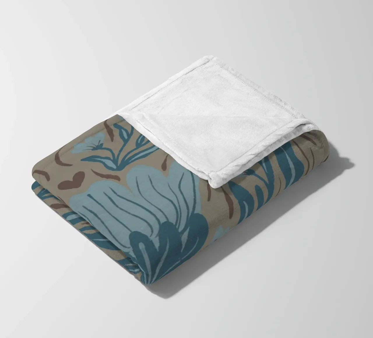 Grafische strukturierte Blume in Teal Fleecedecke von Wackapacka