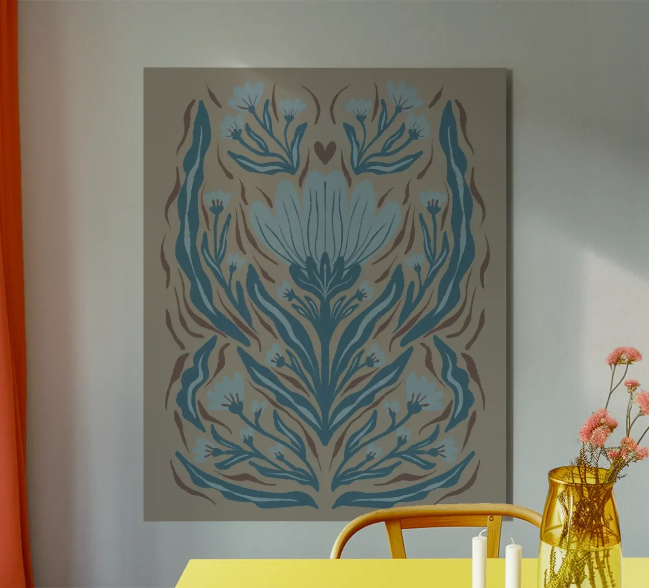 Grafische strukturierte Blume in Teal Forex-Platte von Wackapacka