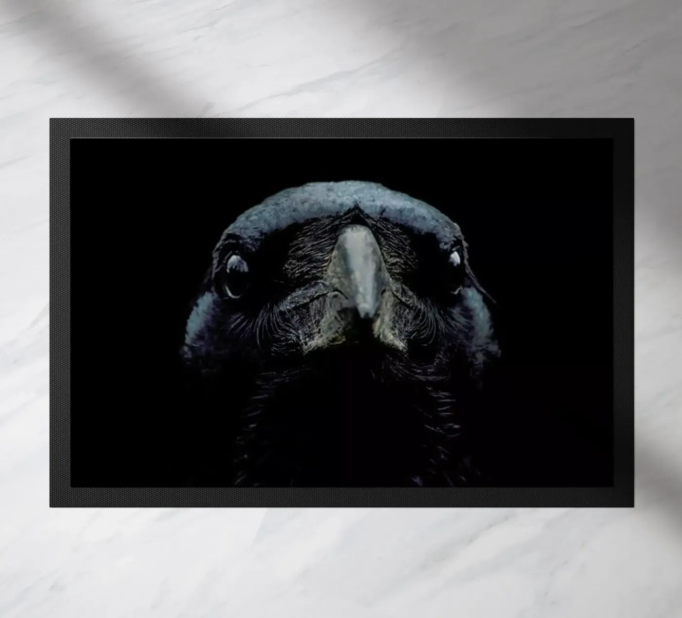 The Raven doormat by Ingrid Beddoes