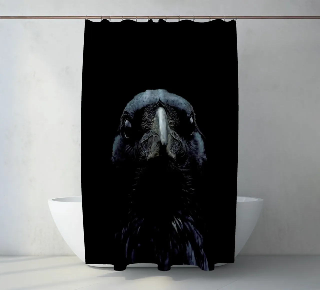 The Raven shower curtain by Ingrid Beddoes