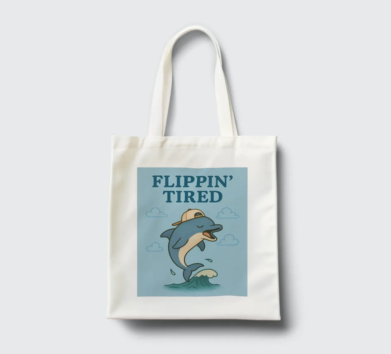 Funny Dolphin Meme tote bag by Funny Humor Art