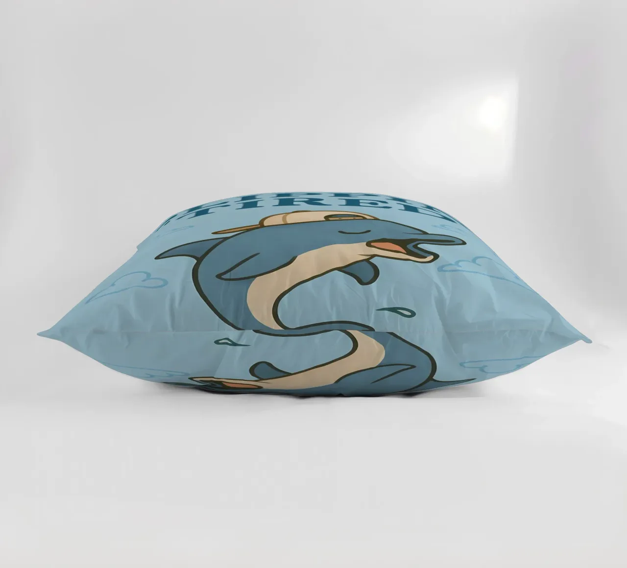 Funny Dolphin Meme decorative cushion by Funny Humor Art