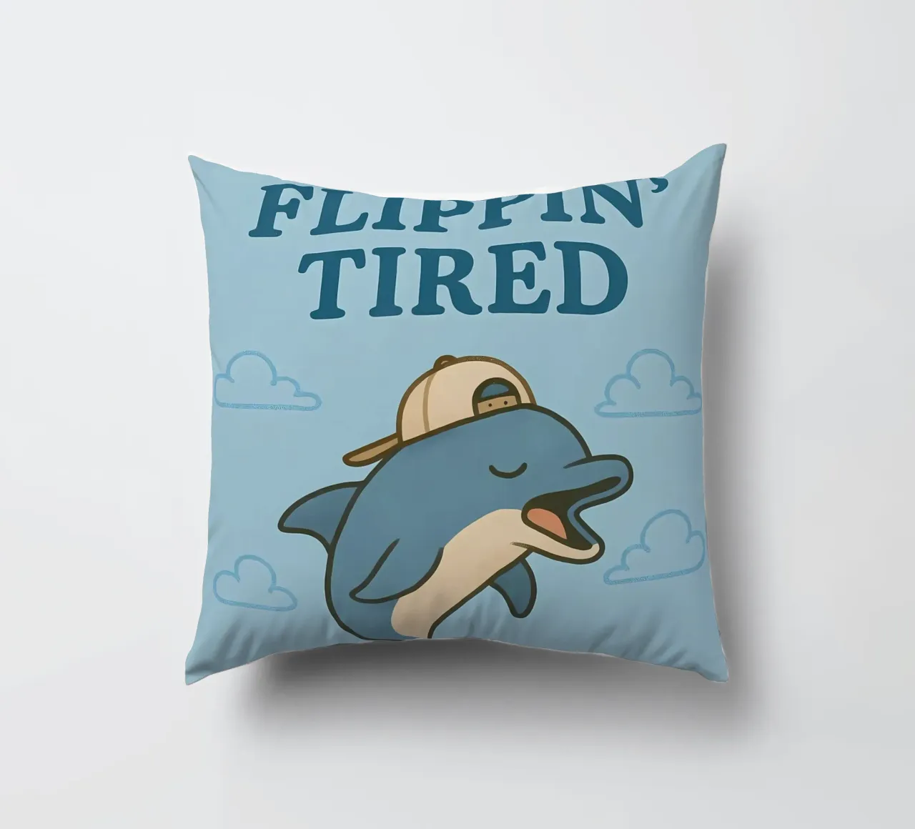 Funny Dolphin Meme decorative cushion by Funny Humor Art
