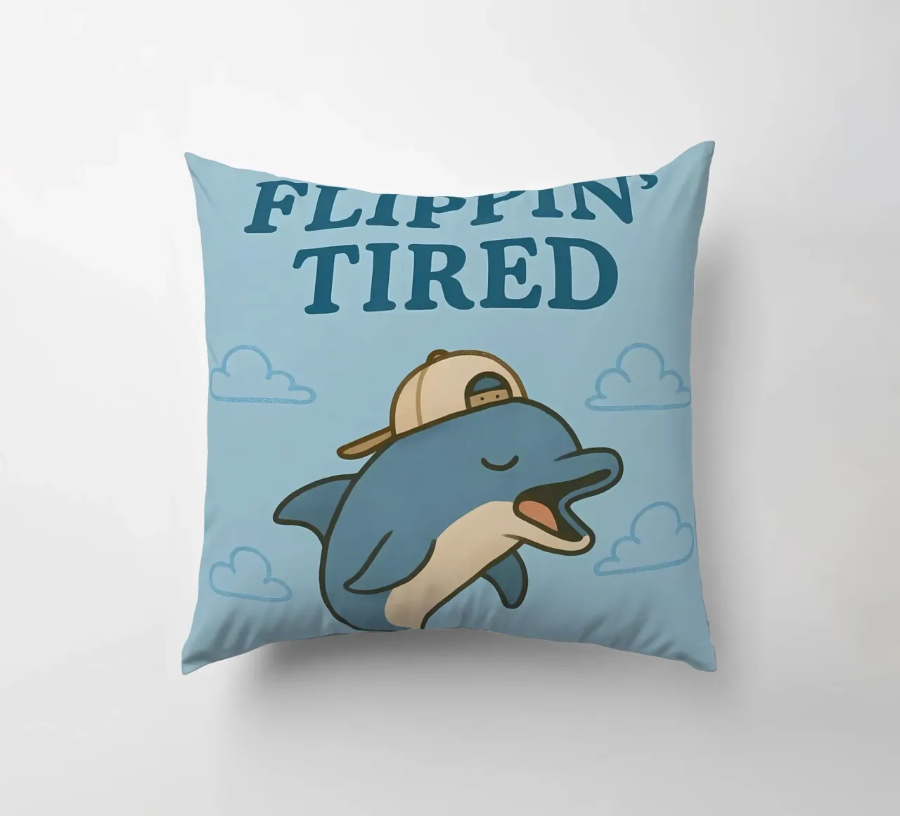 Funny Dolphin Meme decorative cushion by Funny Humor Art