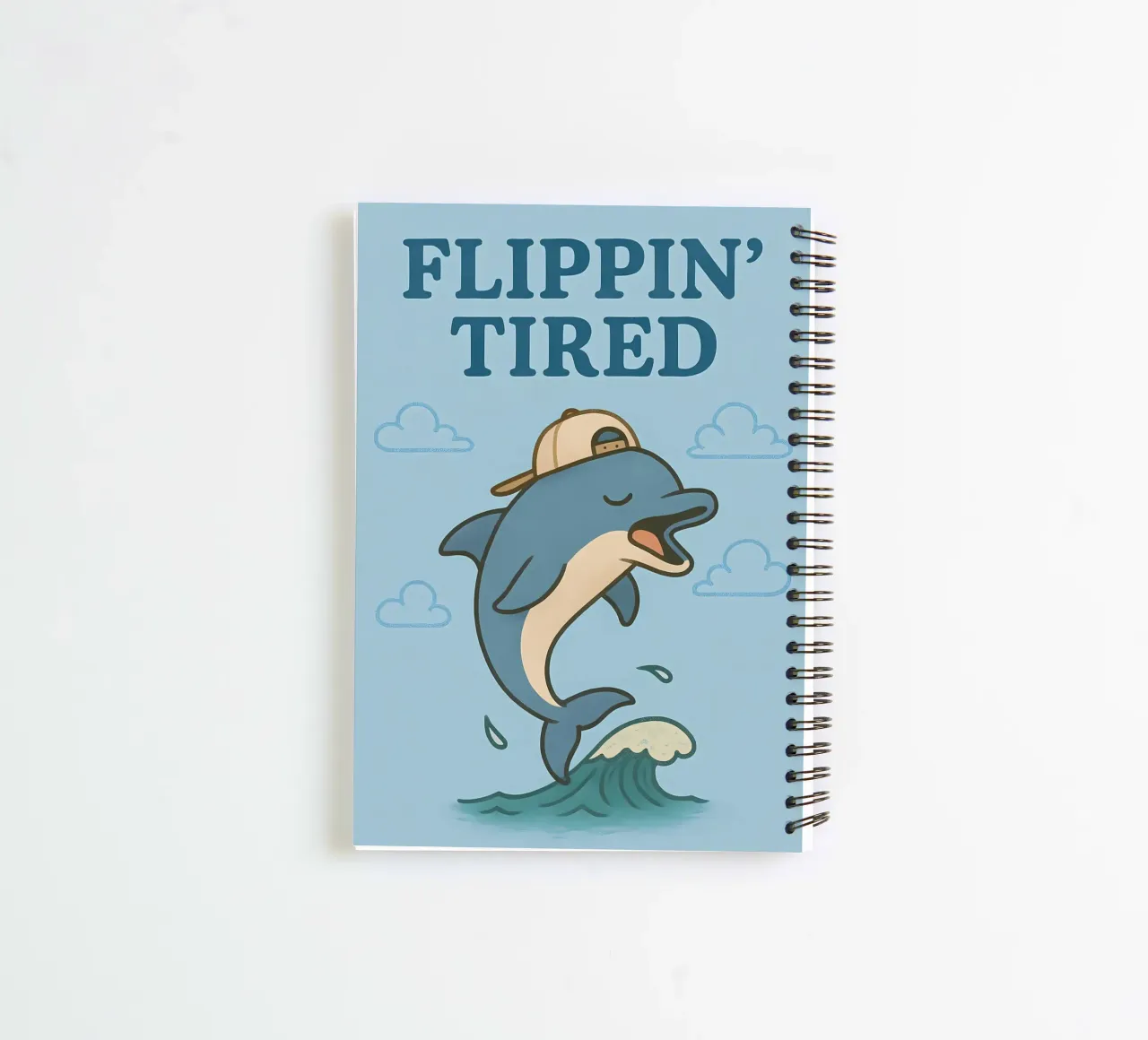 Funny Dolphin Meme spiral notebook by Funny Humor Art