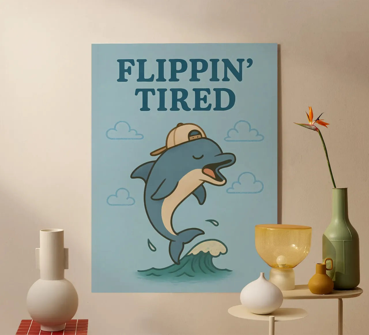 Lustiges Delphin-Meme Acryl-Glas von Funny Humor Art