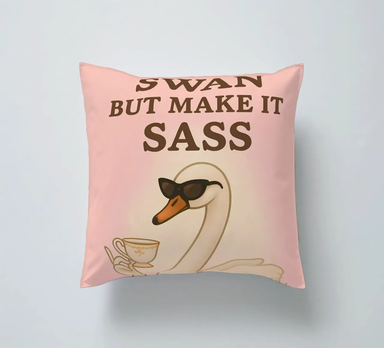Meme divertente sul cigno cuscino da Funny Humor Art