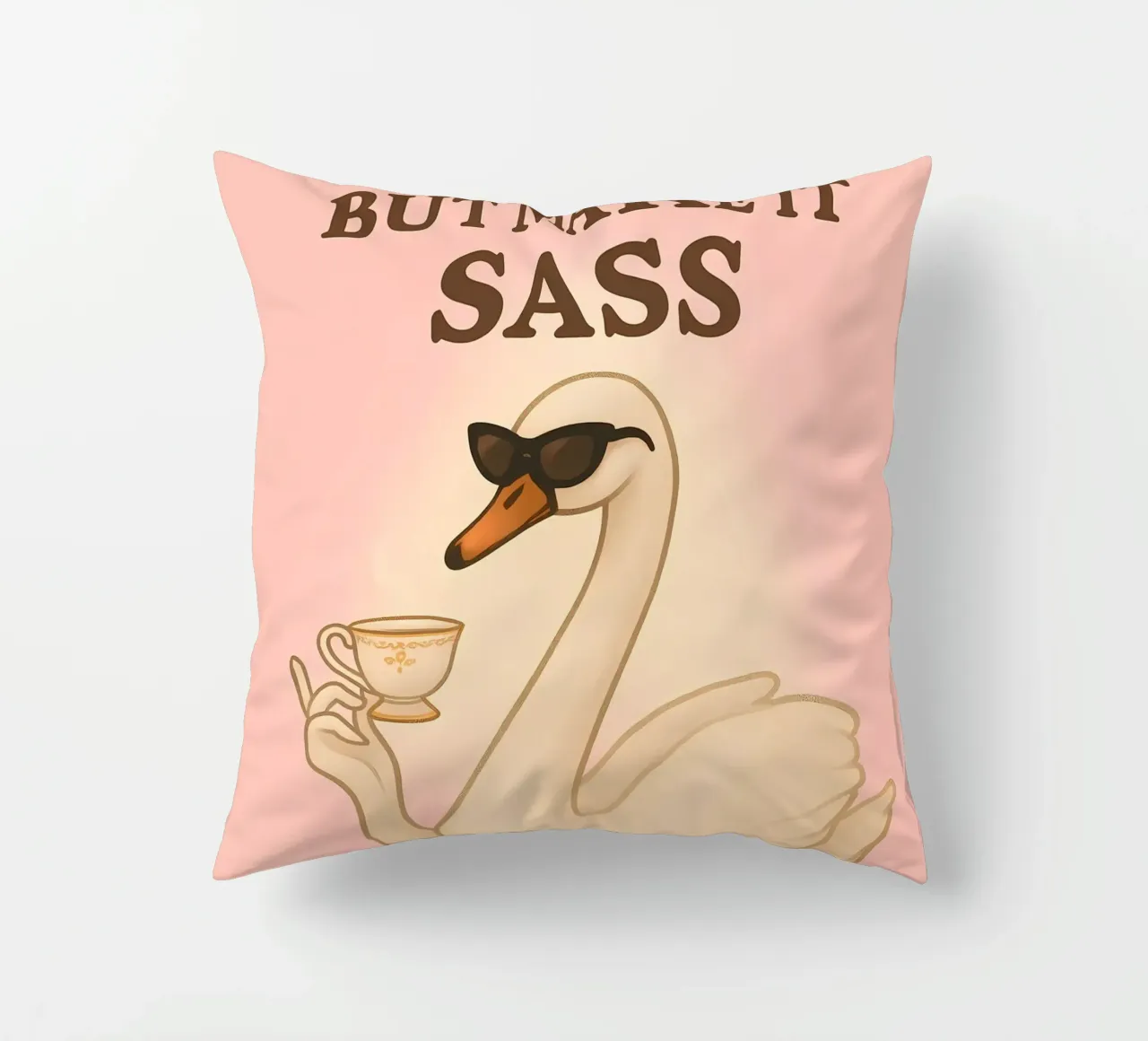 Meme divertente sul cigno cuscino da Funny Humor Art