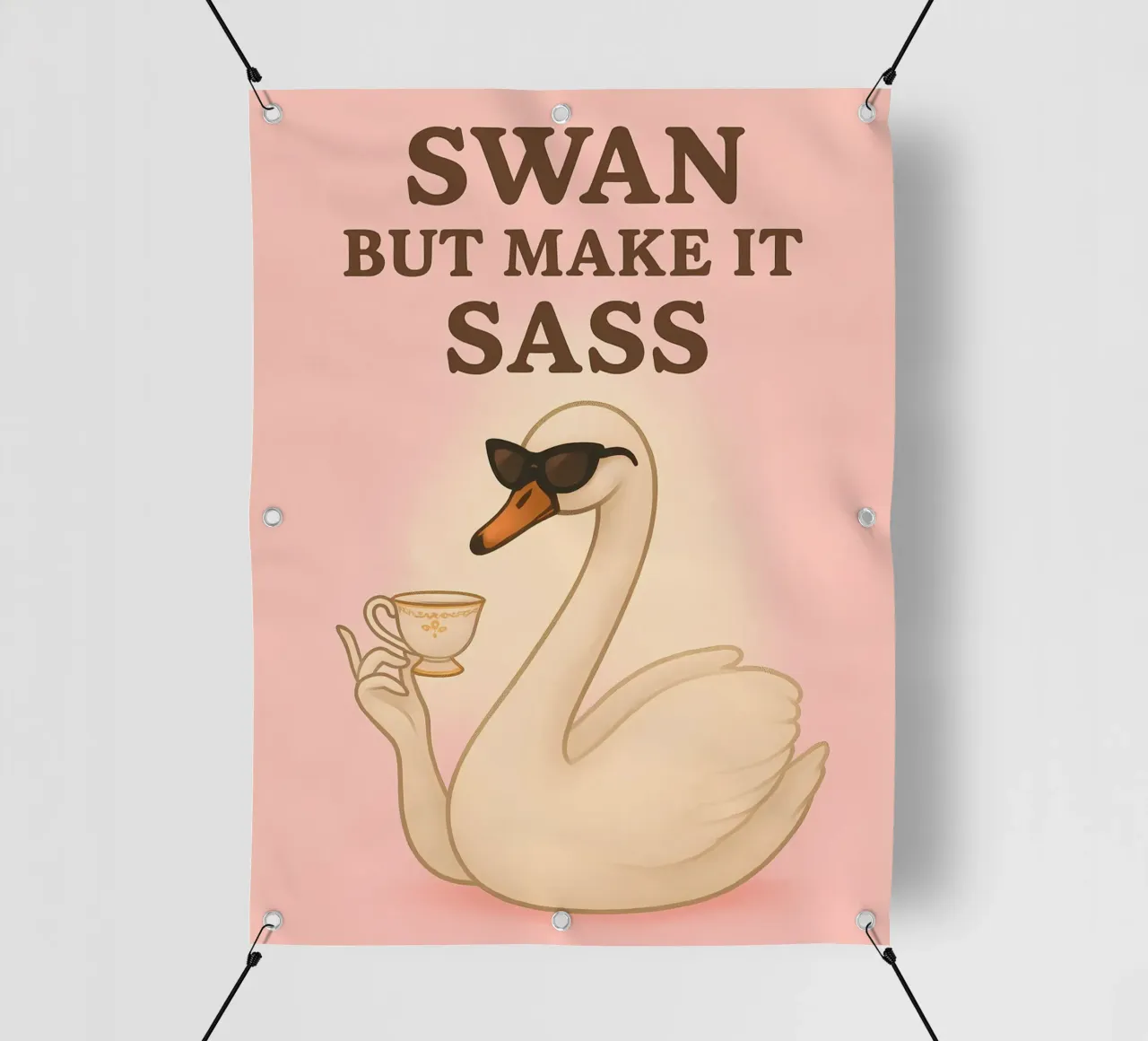 Meme divertente sul cigno telo in pvc da Funny Humor Art