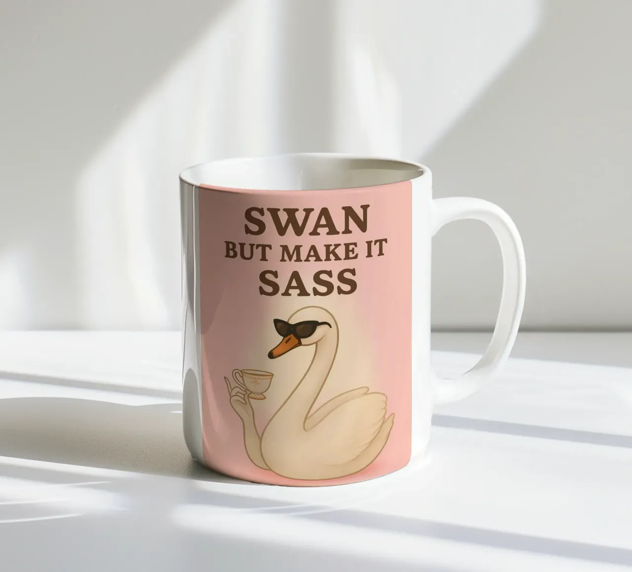 Meme divertente sul cigno tazza in ceramica da Funny Humor Art