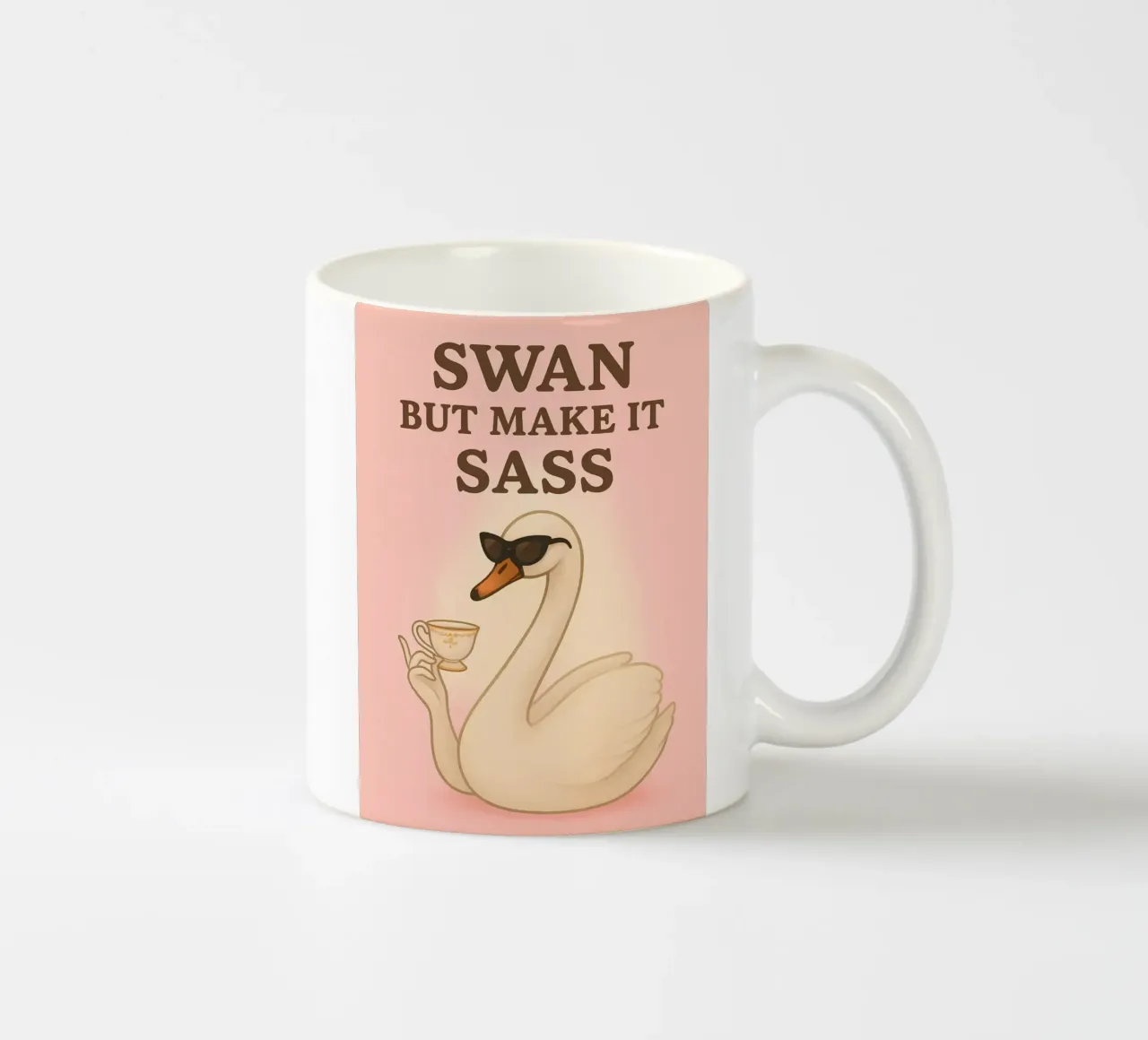 Meme divertente sul cigno tazza in ceramica da Funny Humor Art
