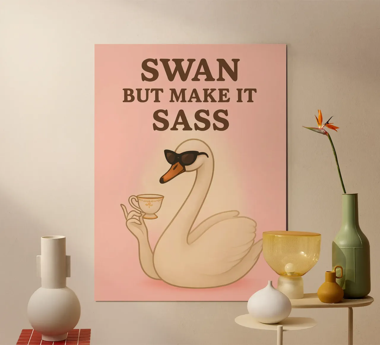 Lustiges Schwan-Memo Hahnemühle von Funny Humor Art