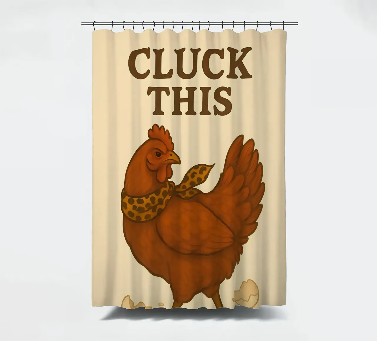 Meme divertido de pollo cortina de baño de Funny Humor Art