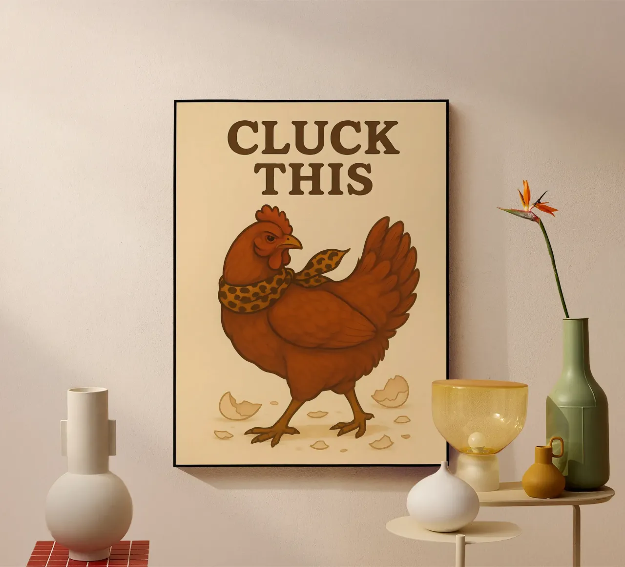 Lustiges Huhn Meme Acryl-Glas von Funny Humor Art
