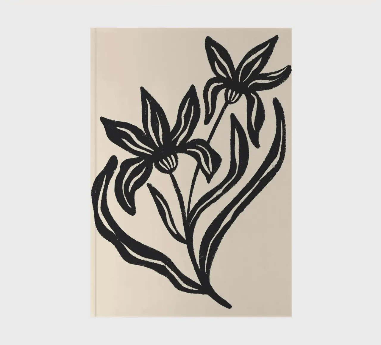 Textured Stylized Flowers Botanical Art notebook by Wackapacka