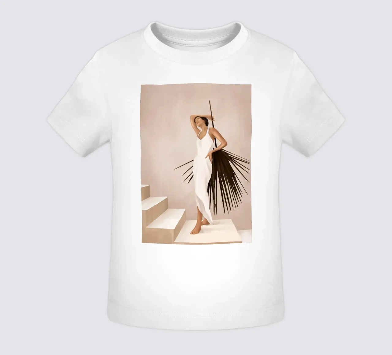 Minimal Woman with a Palm Leaf maglietta neonato da cityart