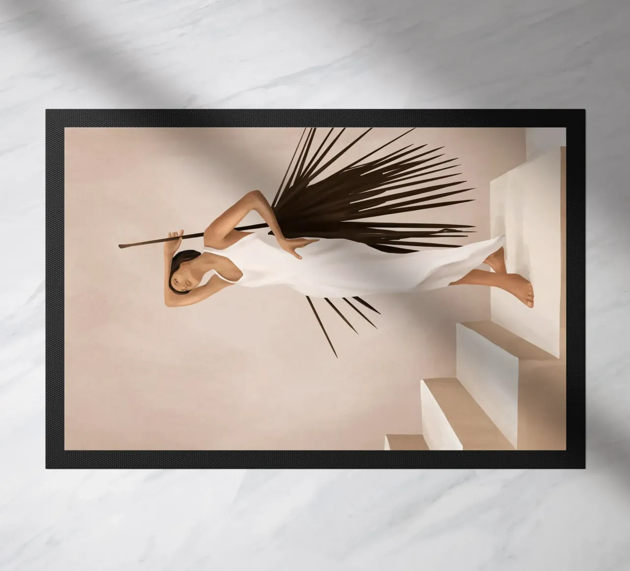 Minimal Woman with a Palm Leaf zerbino da cityart