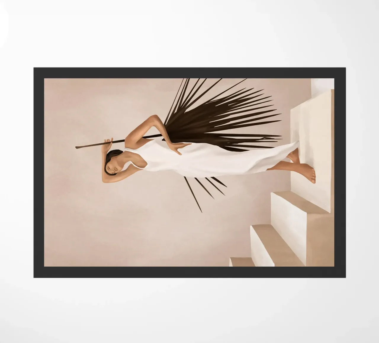 Minimal Woman with a Palm Leaf zerbino da cityart