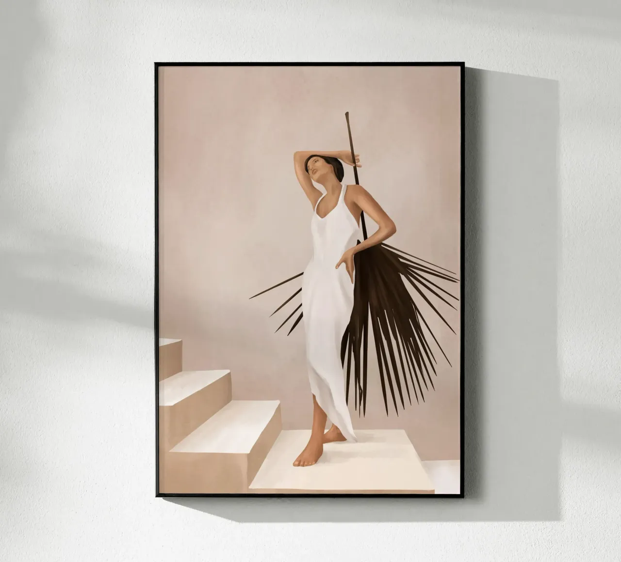 Minimal Woman with a Palm Leaf plexiglass da cityart