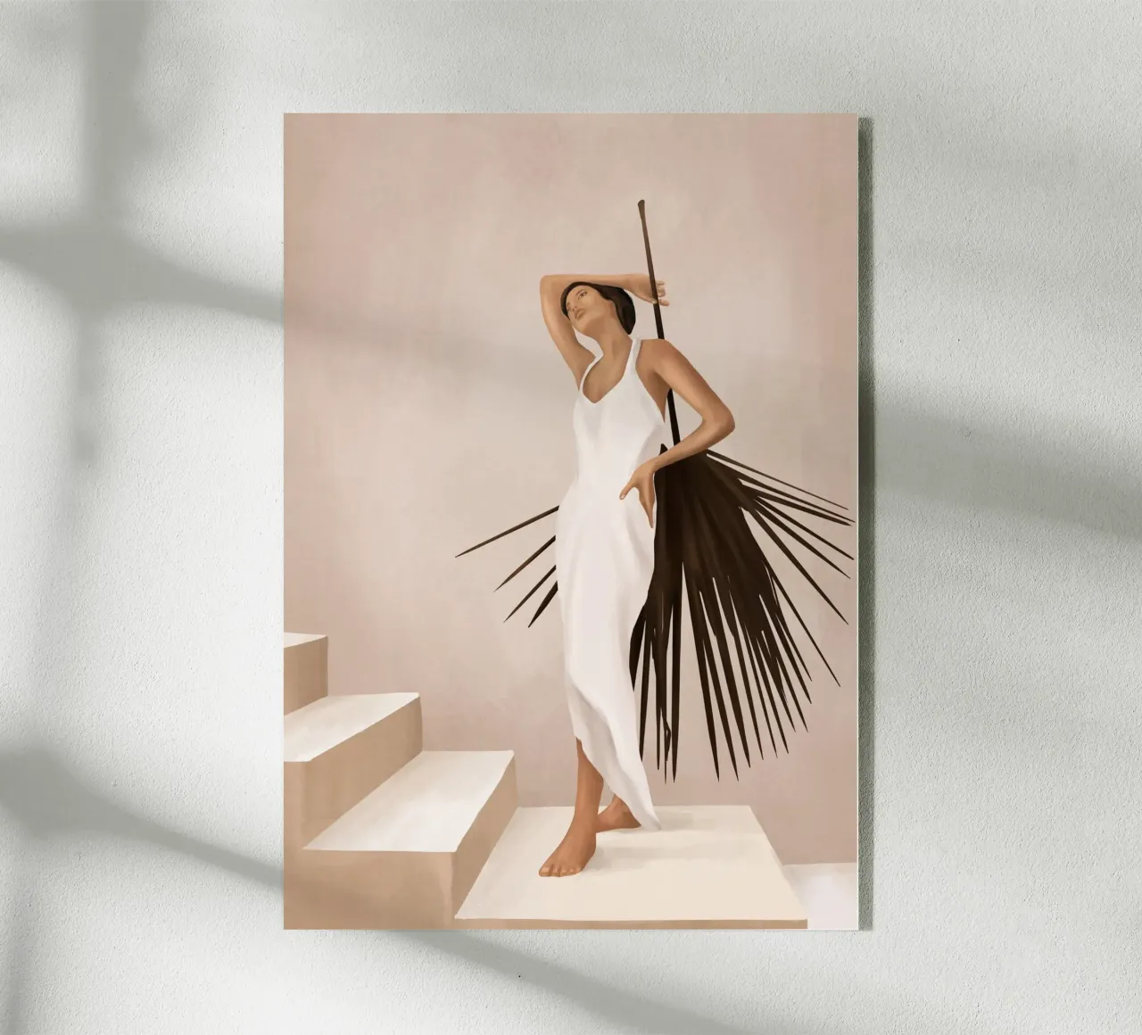 Minimal Woman with a Palm Leaf plexiglass da cityart