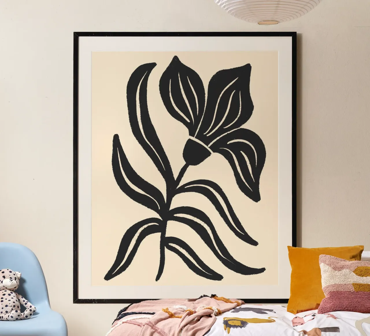 Tulipano stilizzato poster con telaio in alluminio da Wackapacka