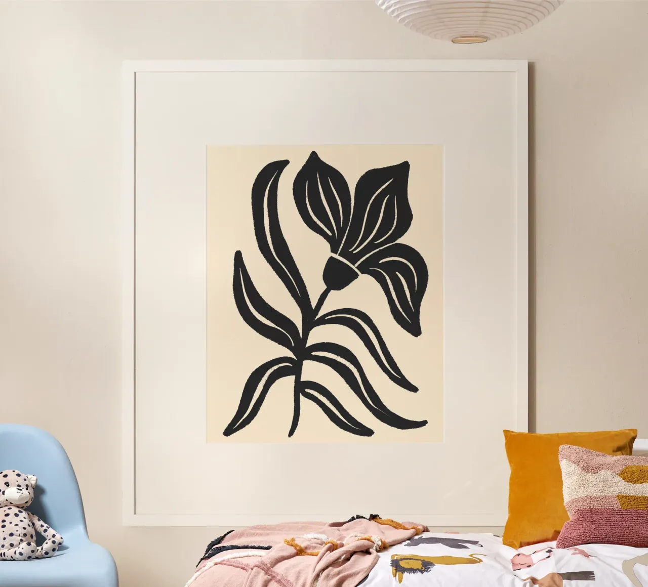 Tulipano stilizzato poster con telaio in alluminio da Wackapacka