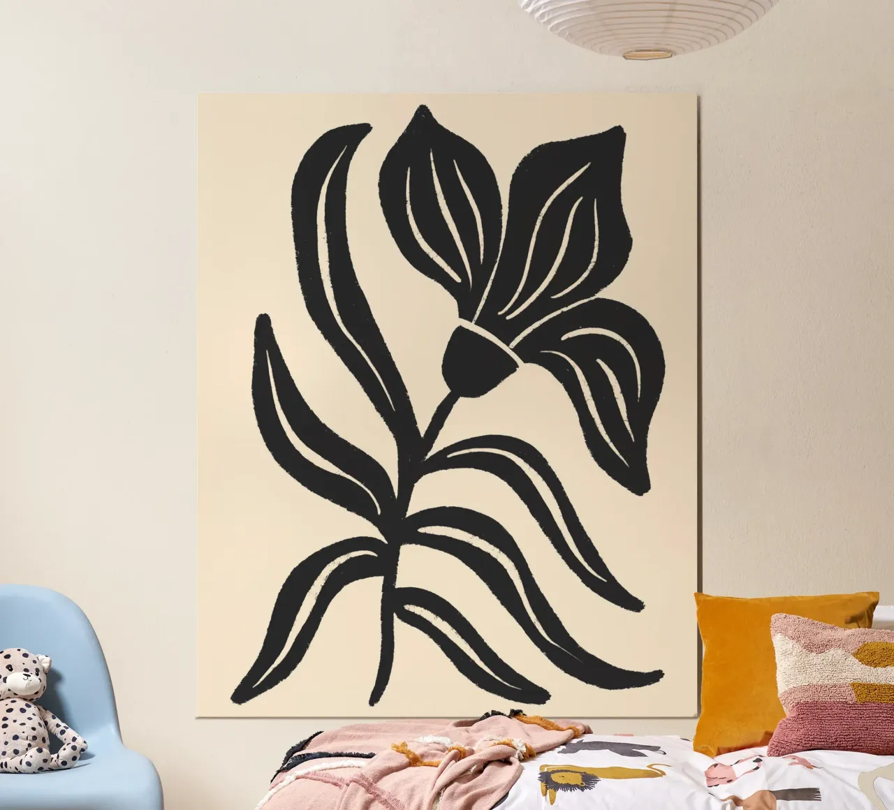 Tulipano stilizzato poster con telaio in alluminio da Wackapacka